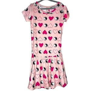 NEW Dot Dot Smile Pink Valentine Ying Yang Flapper Dress 5/6